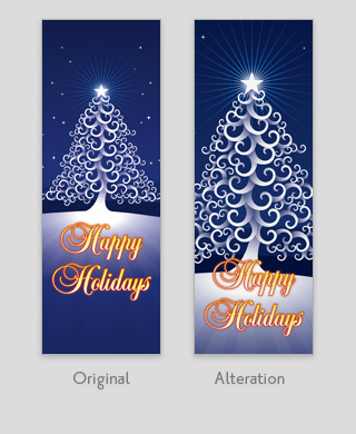 Example B: Enlarge Christmas Tree, move text