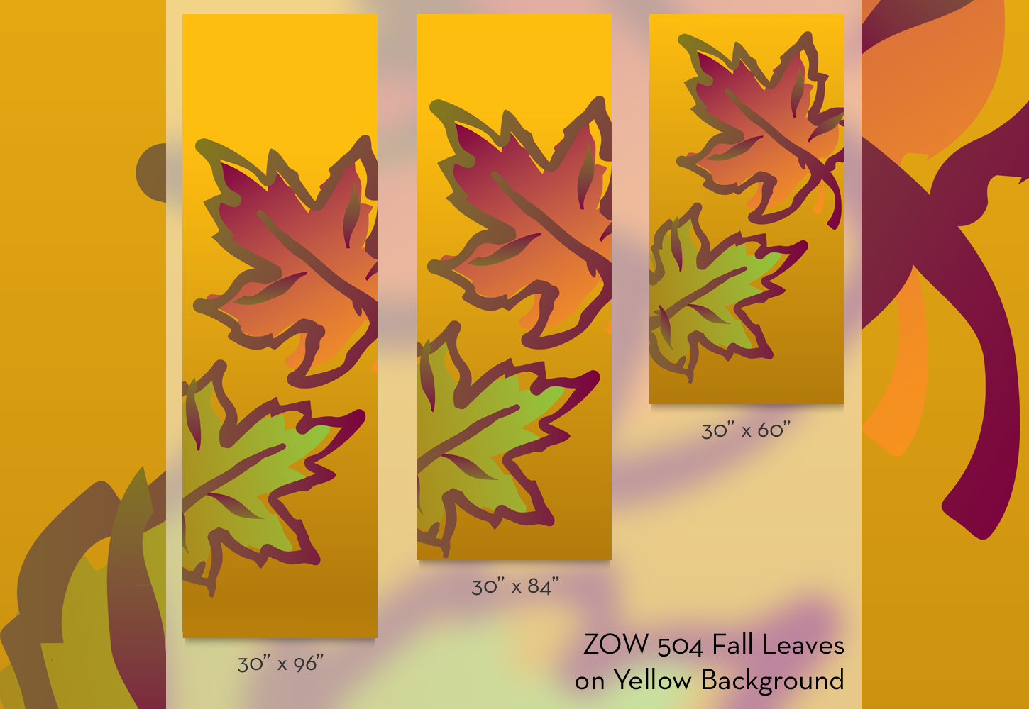 ZOW 504 Fall Leaves on Yellow Background