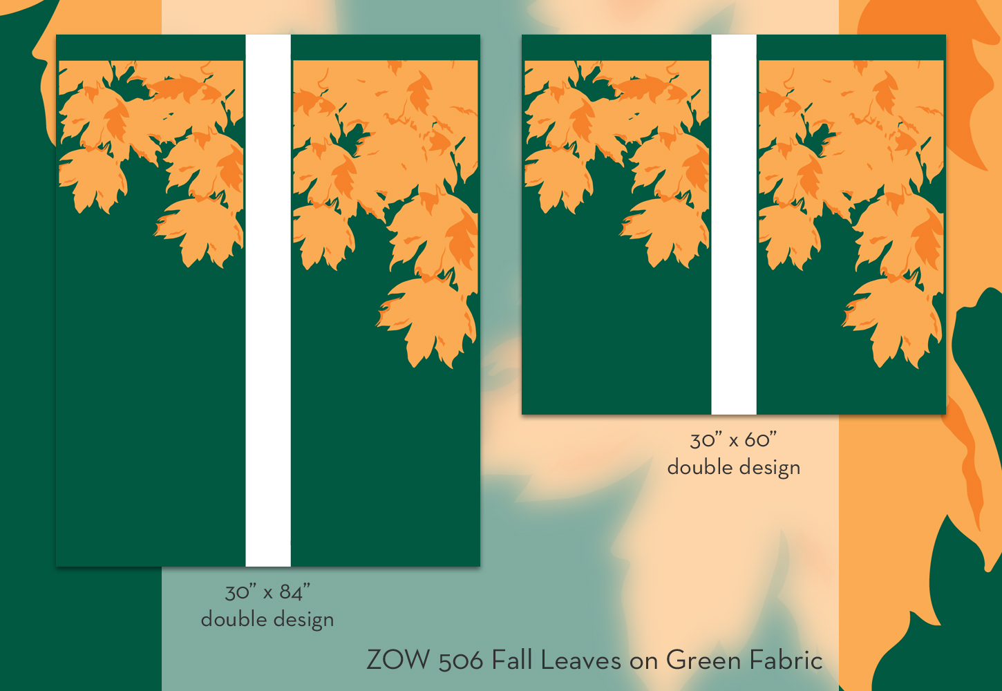 ZOW 506 Fall Leaves on Green Fabric