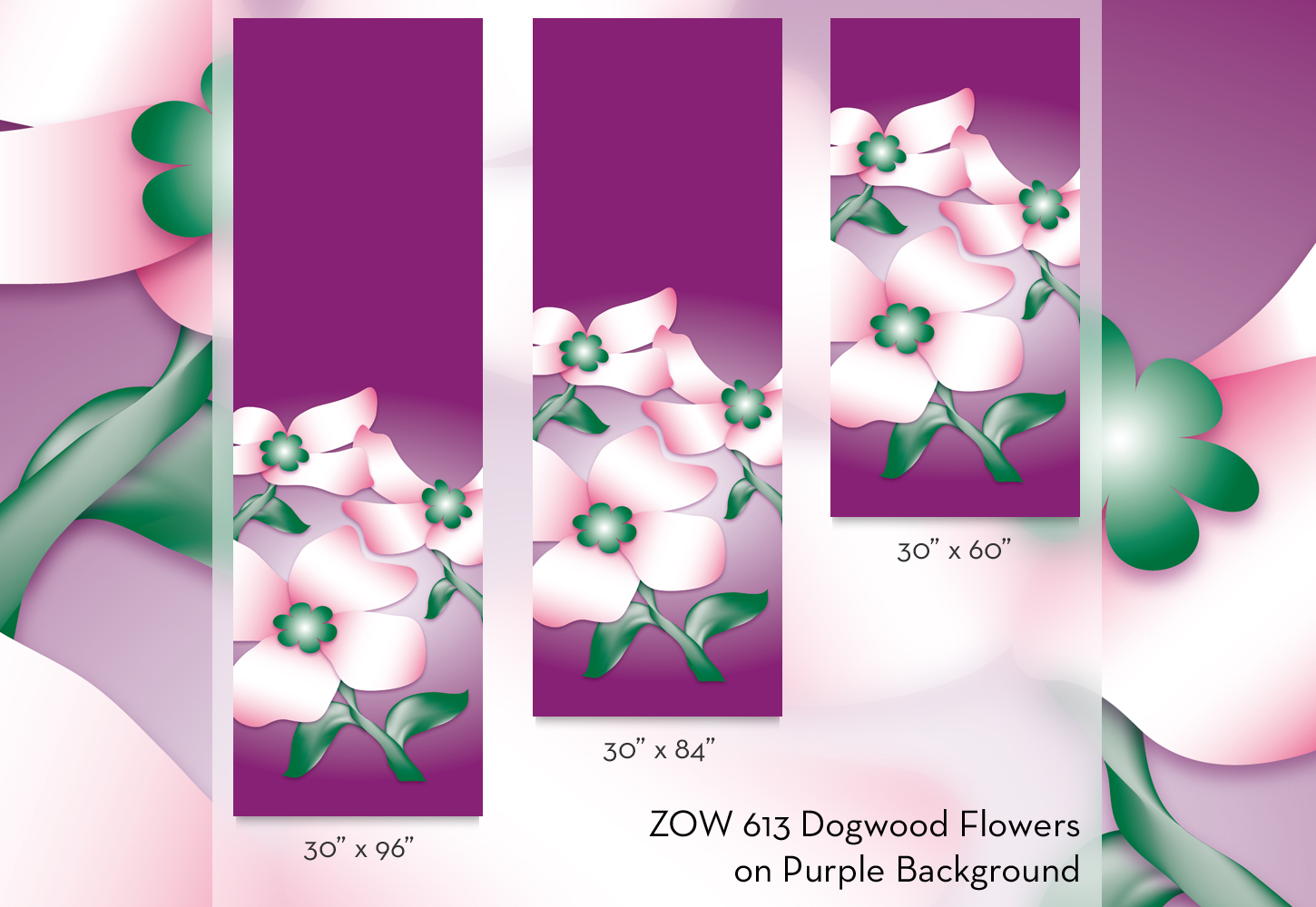 ZOW 613 Dogwood Flowers on Purple Background