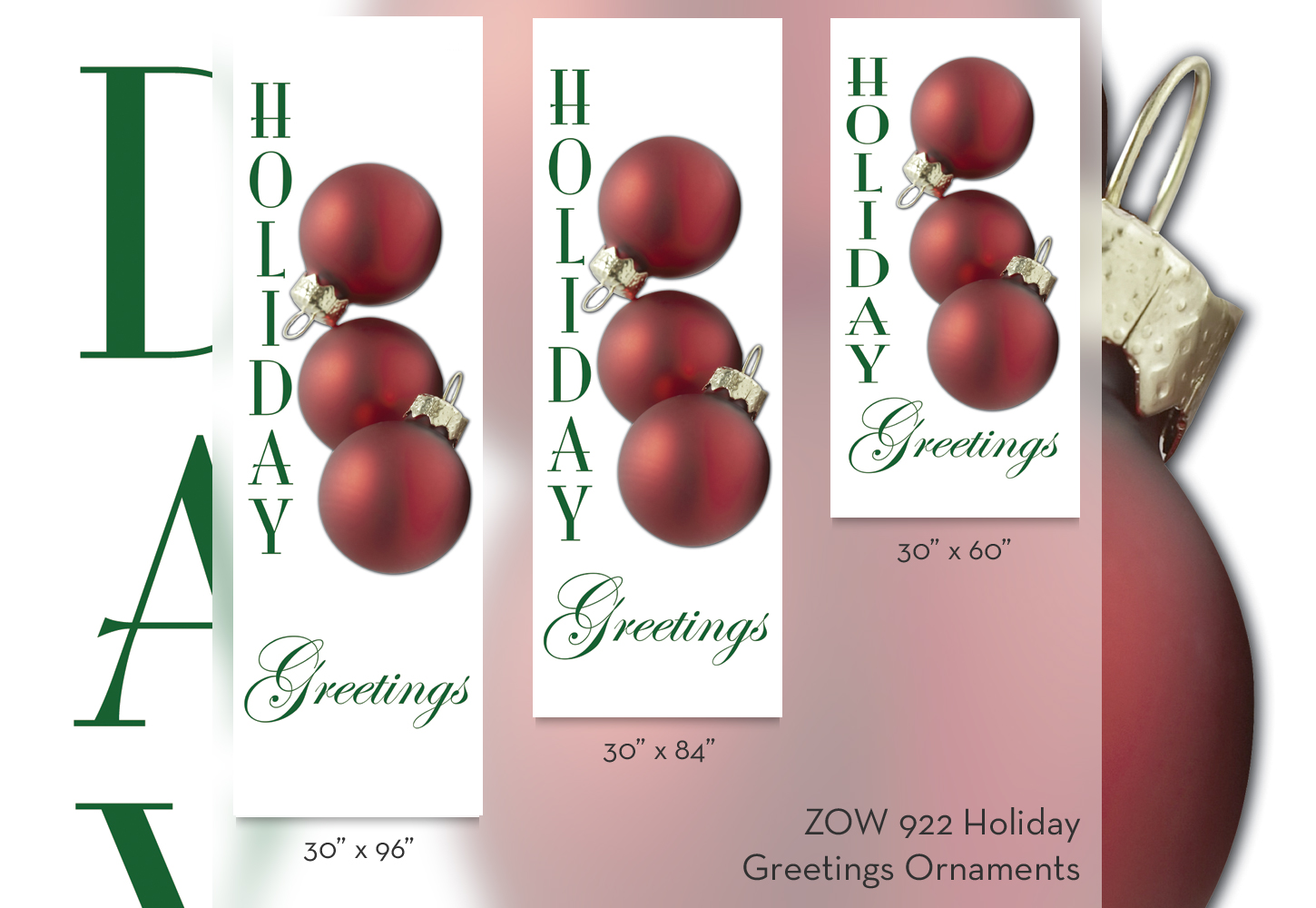 ZOW 922 Holiday Greetings Ornaments